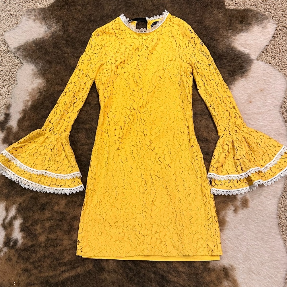 Yellow Lace fancy dress- Size US 4